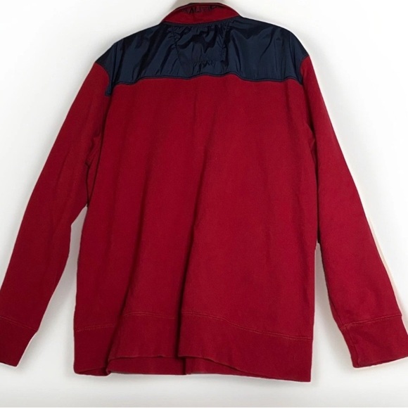 Nautica Sweater Red & Blue 1/4 Zip Pullover Sailing Jacket Preppy Sweater XL - Picture 2 of 10